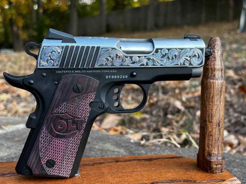 Colt Defender hand engraved 9mm