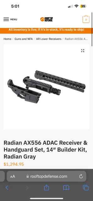 BRAND NEW Radian 14” Builders Kit (Huge Discount)