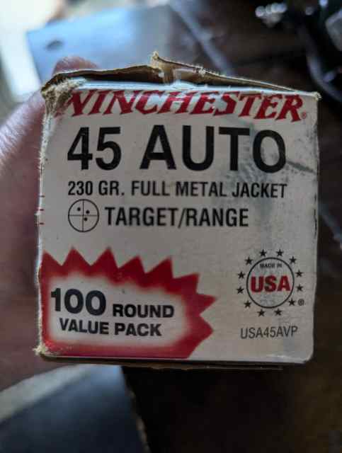 100 rounds - 45 AUTO (230 GRAIN) FMJ -$30