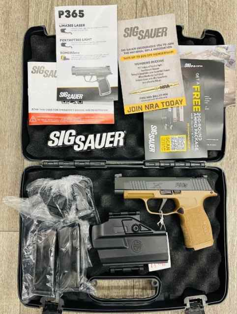 Sig Sauer P365XL Tac Pac 9mm 3-12rd mags FDE