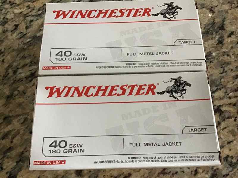 40 caliber Ammo 180 gr. FMJ and Hollowpoints 50 rd