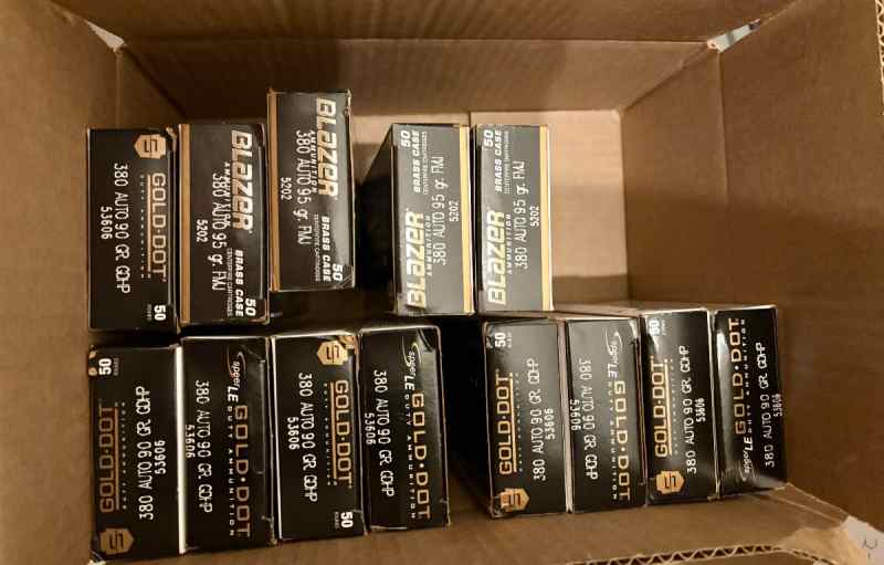 13 boxes of .380 ACP