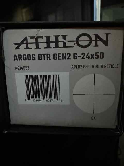 Athlon Argos BTR Gen 2 6-24x50 FFP with rings