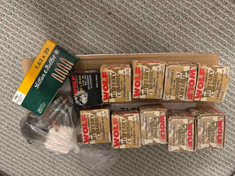 Over 920 rounds of 7.62x39 ammo