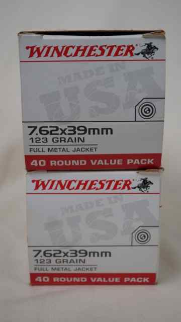 Winchester 7.62x39mm 123 gr FMJ - 80 Rounds