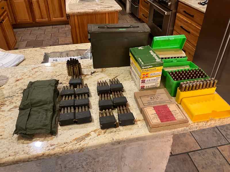30-06 Ammo Lot M1 Garand 286 rounds 13 En Bloc WW2