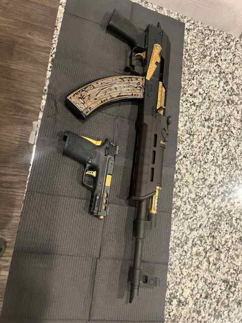 Custom VSKA rifle in 7.62 and Custom Shield .380