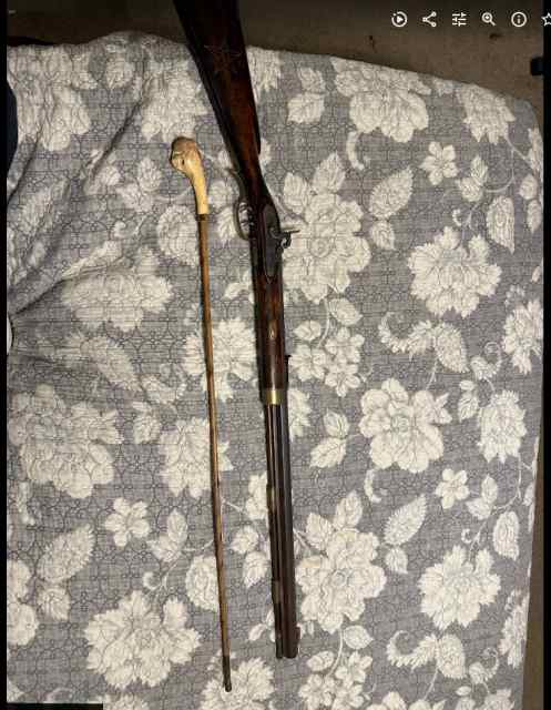 black powder rifle with accessories