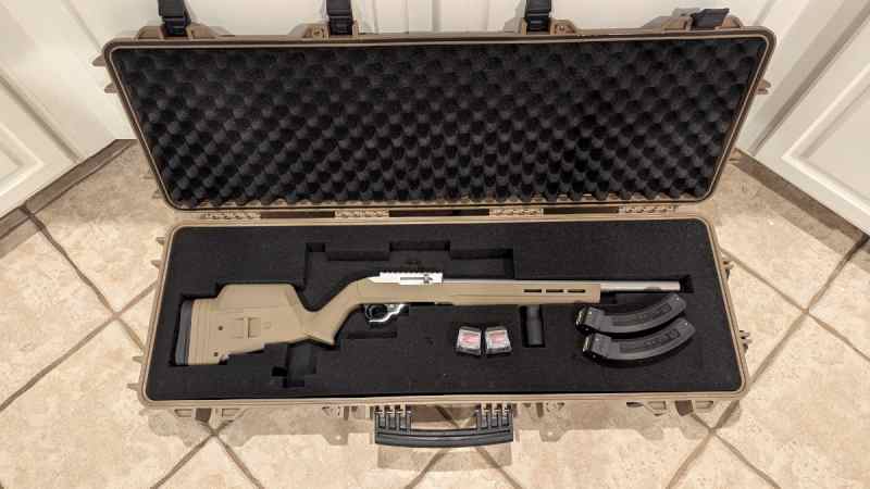 10/22 with bull barrel, hard case, mags