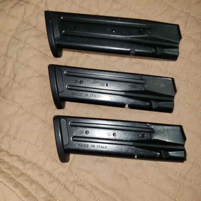 Sig sauer P250 9mm magazines 3 each.  2x 15 rnd 1x