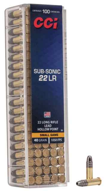 CCI SUBSONIC 22 LR 40 GR LEAD HOLLOW POINT (LHP) 1