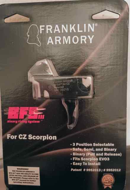 CZ Scorpion Franklin Armory Binary Trigger BFSIII