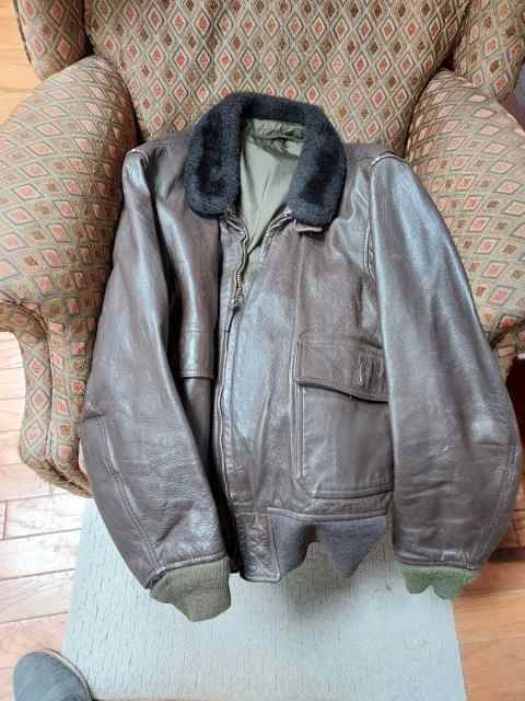 1980s Navy Leather Jacket.