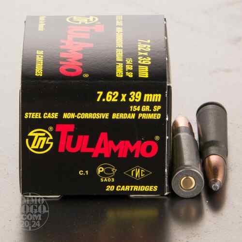 TULAmmo 7.62X39 154 GRAIN SOFT POINT 1000 rnds 