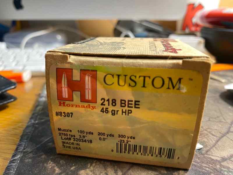 Hornady  218 bee Ammo 