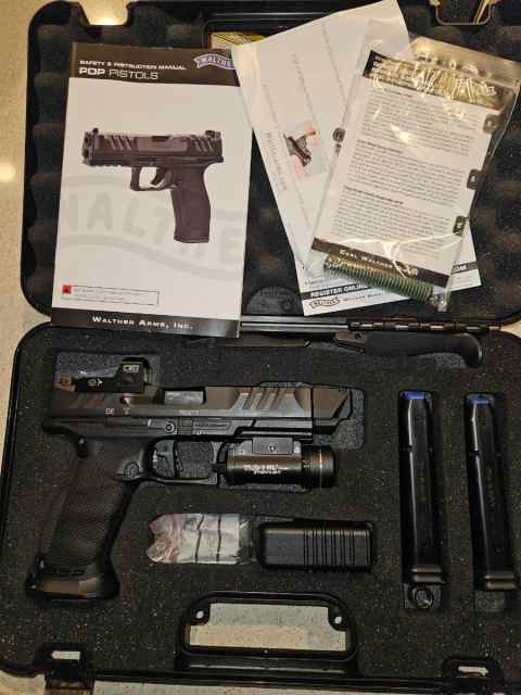 Walther PDP FS OR pro SD w/red dot, comp, light
