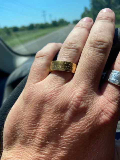 24K AGE ring 25.45 grams total weight 