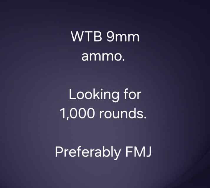 WTB : 9MM Ammo