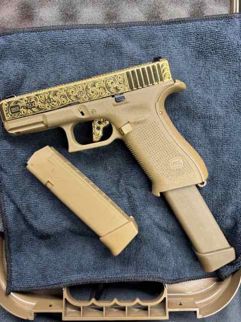Glock 19x Gold and engraved