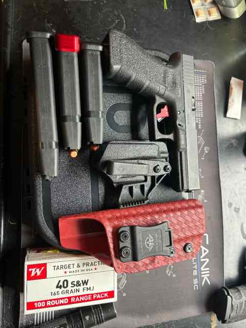 glock 22 apex trigger 2 holsters 3mags and ammo 