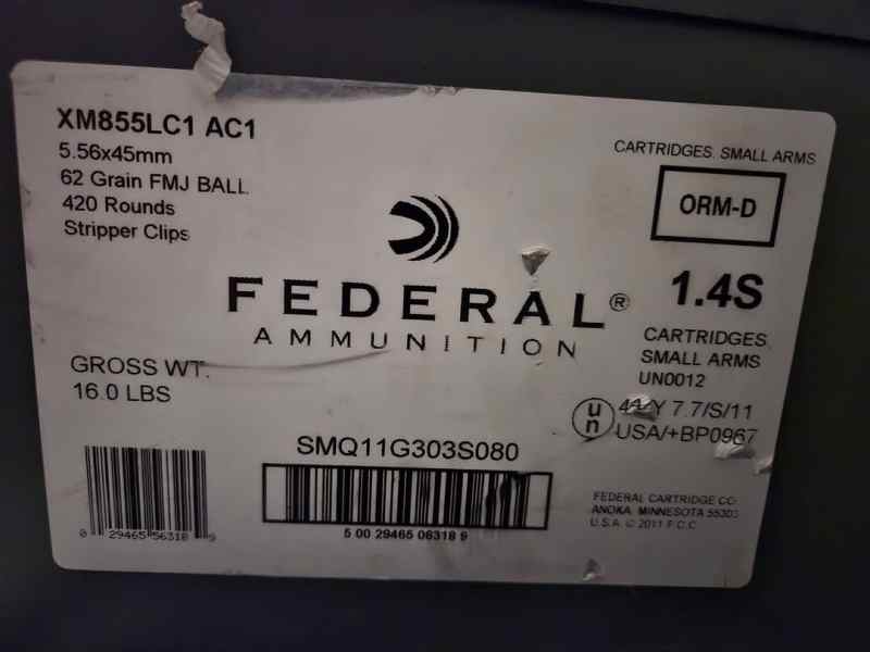 1240rd of federal 5.56 62grain 
