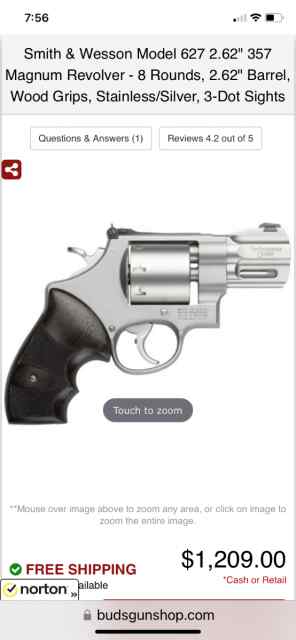 Smith and Wesson 627 - 8 shot 357 magnum 