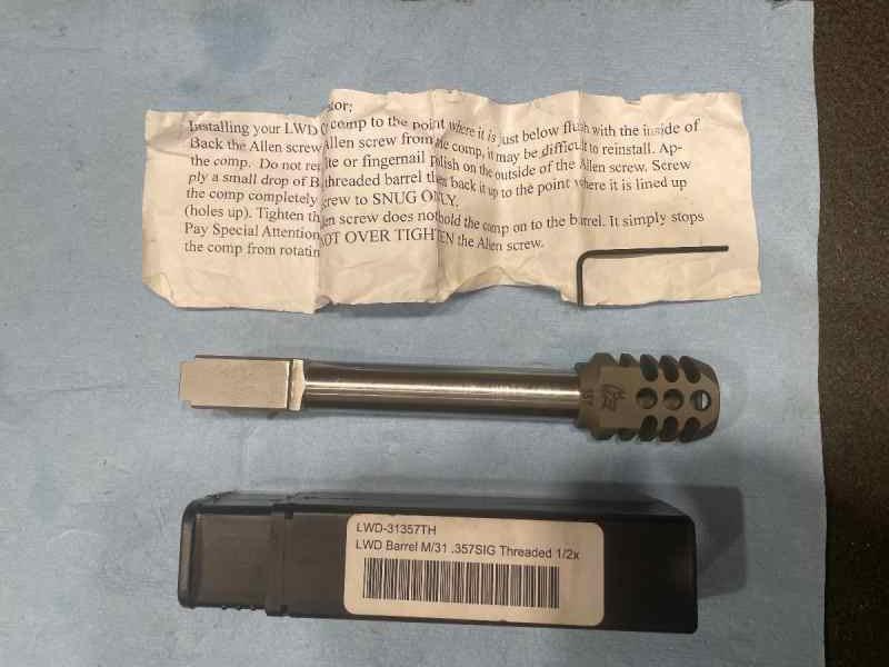 Lone wolf .357 SIG barrel threaded w/comp