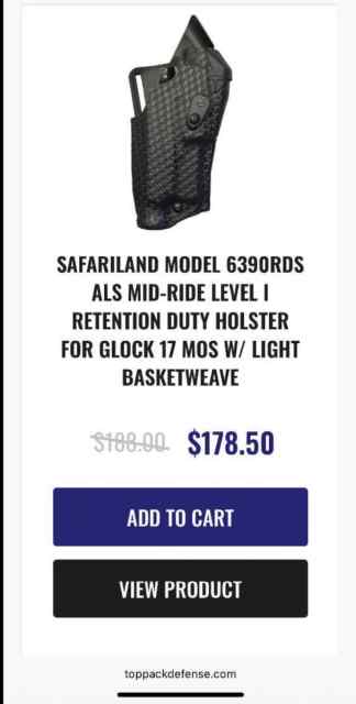 Basketweave Optic&amp;Light Glock 17 Safariland