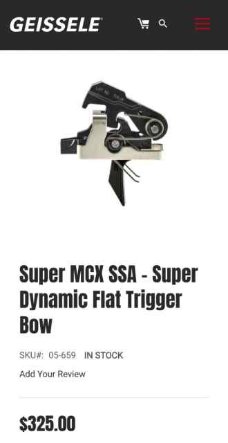 geissele Super MCX SSA - Flat Trigger