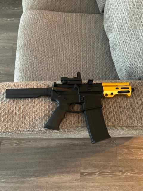 5 inch AR pistol with FRT installed 
