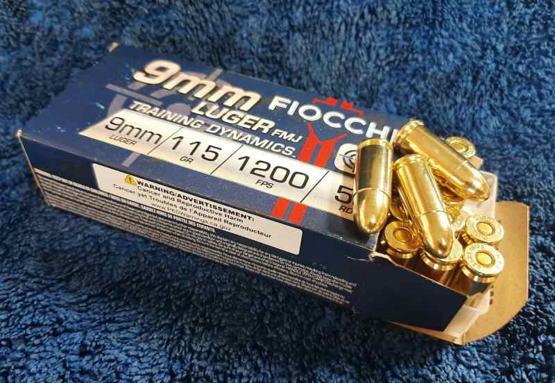 Fiocchi 9mm 115gr FMJ ammo ammunition