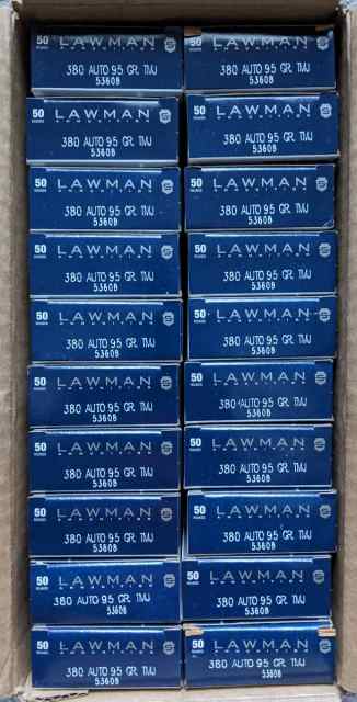 Speer Lawman 53608 - 380ACP TMJ 95 Gr  - 1000 rds.