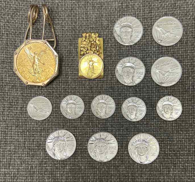 GOLD AND PLATINUM COINS AND MONEY CLIPS