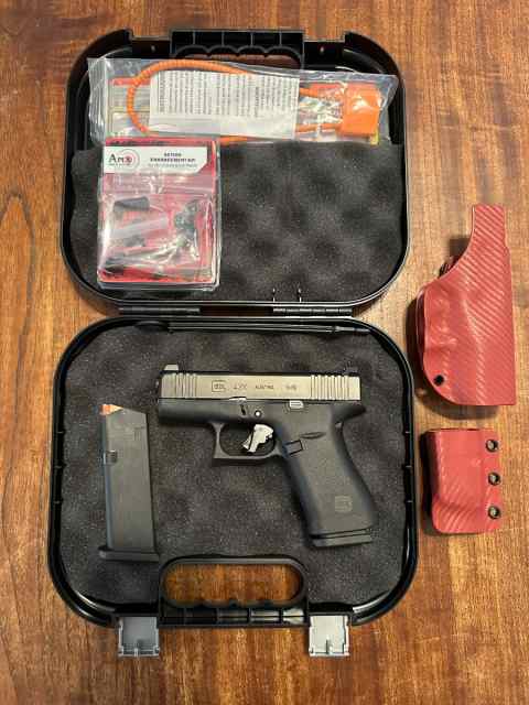 Glock 43X w/ Trijicon HD sights, Apex Tactical