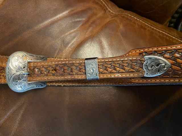 VOGT Sterling 3-piece buckle set w/ Tony Lama belt