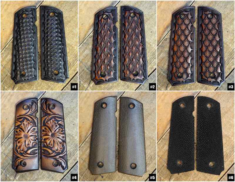 Custom Tooled Leather 1911 Grip Panels