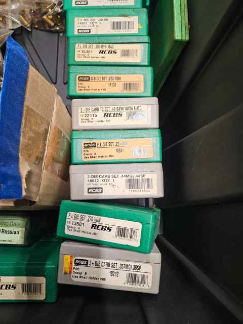 RCBS DIES, BRASS, BULLETS ETC