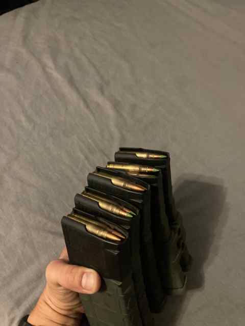 5.56 fmj &amp; green tip loaded mags