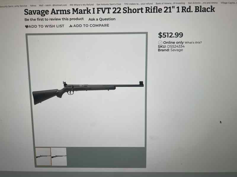Savage Arms Mark I FVT 22 LR, 22 long % 22 short